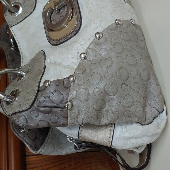 Guess Leather Studded Satchel Bag - Picture 4 of 17